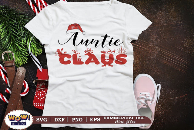 Auntie Claus svg, Christmas plaid svg, Santa claus svg, Png SVG Wowsvgstudio 