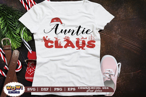 Auntie Claus svg, Christmas plaid svg, Santa claus svg, Png SVG Wowsvgstudio 