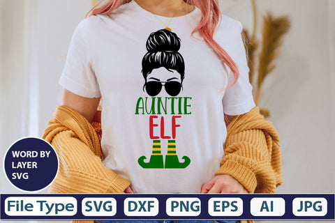 Auntie Elf SVG Cut File SVG DesignPlante 503 