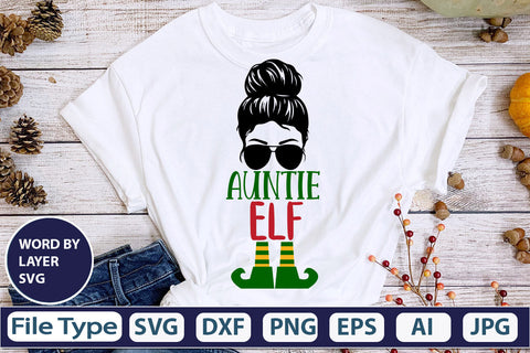 Auntie Elf SVG Cut File SVG DesignPlante 503 
