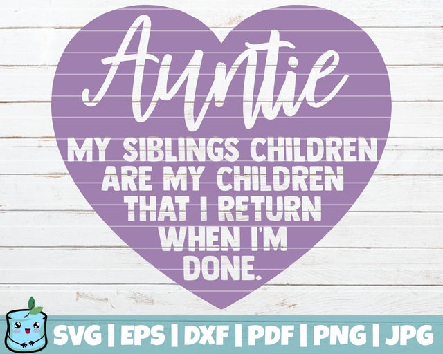 Auntie Heart SVG MintyMarshmallows 
