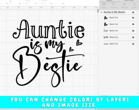 Auntie Is My Bestie SVG SVG HappyDesignStudio 