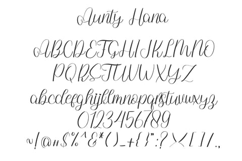Aunty Hana Font letterbeary 