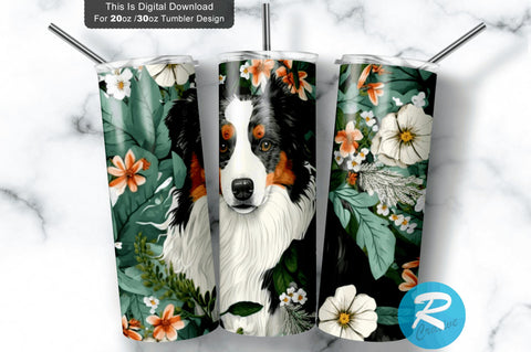 Aussie Dog Floral 20 oz / 30 oz Tumbler PNG Sublimation Regulrcrative 