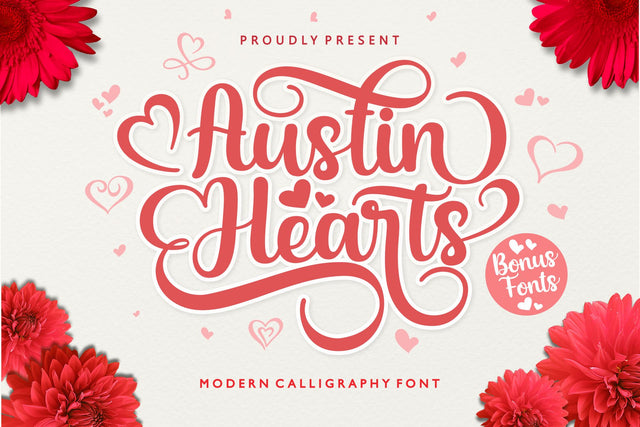 Austin Hearts Font Holydie Studio 