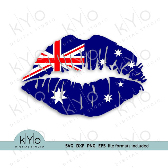 Australia Flag Lips Svg Png Dxf Eps Files SVG kYo Digital Studio 