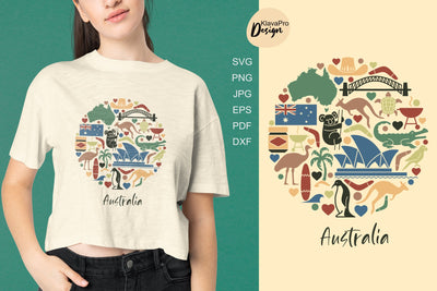 Australia vintage design - SVG DXF PNG for cutting and sublimation SVG Klava P 