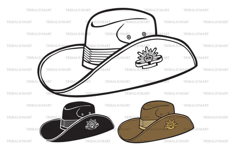 Australian army slouch hat SVG TribaliumArtSF 