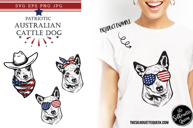 Australian Cattle Dog Patriotic Cut files and Sublimation SVG Loveleen Kaur 