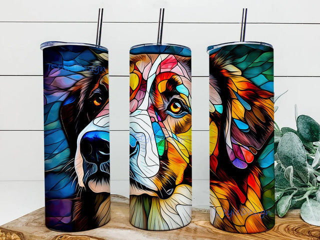 Australian Shepherd 20oz Skinny Tumbler Png, Pet Lover Wrap, Dog Owner Tumbler, Vibrant Colors, Australian Shepherd Tumbler, Australian Shepherd Design Sublimation iStyleDesign 