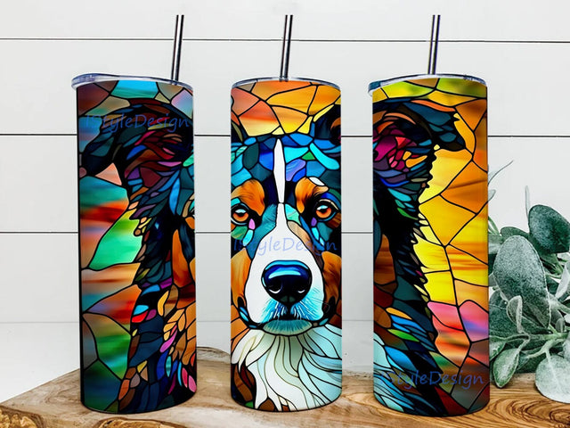 Australian Shepherd 20oz Skinny Tumbler Png, Watercolor Australian Shepherd, Dog Owner Tumbler, Vibrant Colors, Australian Shepherd Tumbler, Australian Shepherd Design Sublimation iStyleDesign 