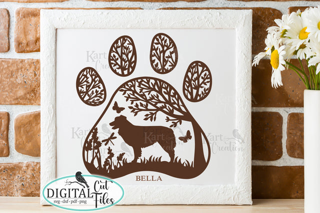 Australian Shepherd Paw round sign svg dxf pdf cut out file SVG kartcreationii 