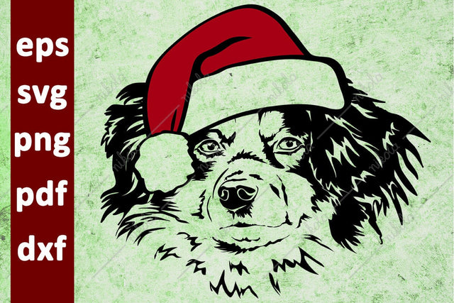 Australian Shepherd Santa Hat Cut File Clipart PNG SVG EPS DXF PDF SVG nikola 