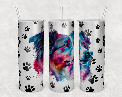 Australian Shepherd Tumbler Wraps Bundle, 20 Oz Skinny Tumbler Australian Shepherd Sublimation Designs, Seamless Aussie PNG, 5 Designs Sublimation HappyDesignStudio 