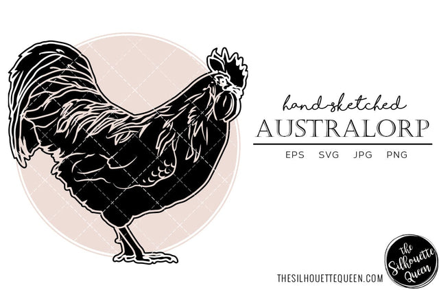 Australorp Chicken Sketch Vector SVG Loveleen Kaur 