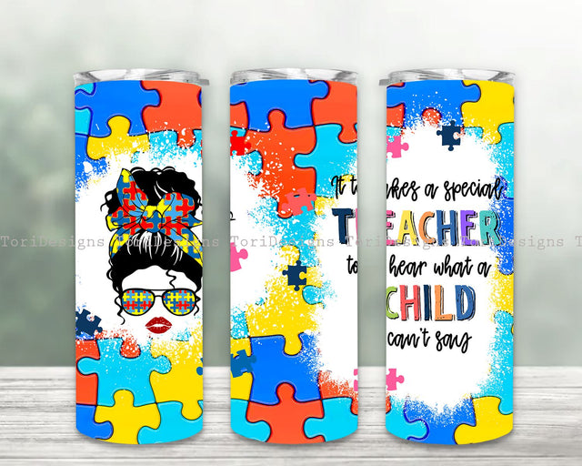 Autism 20oz skinny tumbler png sublimation design download, Autism Awareness png, Autism tumbler png, sublimate designs download Sublimation ToriDesigns 