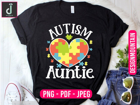 Autism Auntie Awareness Png, Austim Png, Austim Bundle design Sublimation Alihossainbd 