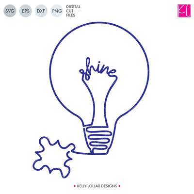 Autism Awareness Lightbulb SVG Kelly Lollar Designs 