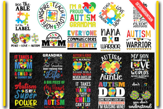 Autism Awareness Png, Austim Png, Austim Bundle design Sublimation Alihossainbd 