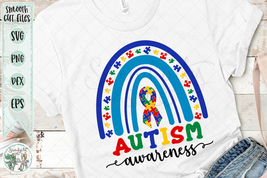 Autism Awareness Puzzle Rainbow - Cut Files - SVG - PNG - DXF - EPS ...