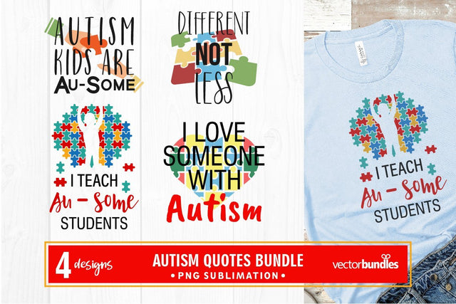 Autism awareness quotes bundle sublimation SVG vectorbundles 