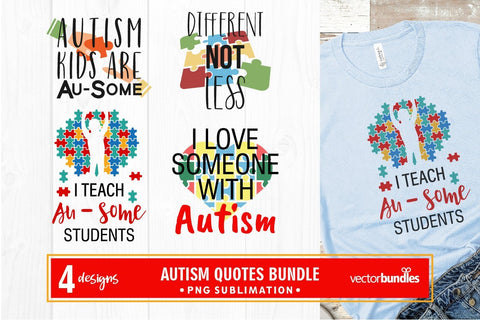 Autism awareness quotes bundle sublimation SVG vectorbundles 