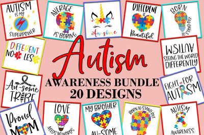 Autism Awareness Quotes Sayings SVG Design Bundle SVG Freeling Design House 