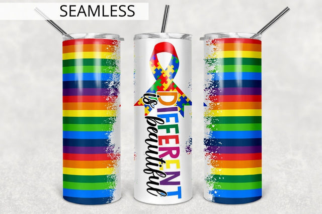 Autism Awareness Sublimation Tumbler Design 30oz & 20oz Skinny Tumbler Sublimation TumblersByPhill 