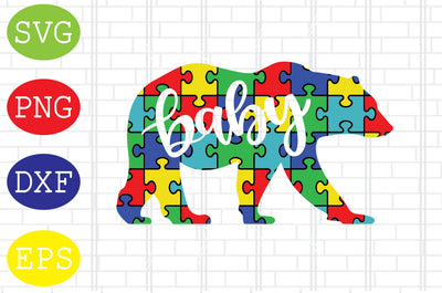 Autism Baby Bear Svg, Autism Puzzle Svg, Autism Love Svg, Png, Eps, Dxf Files SVG DigitalSvgFiles 