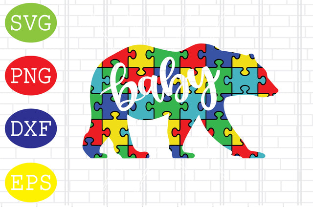 Autism Baby Bear Svg, Autism Puzzle Svg, Autism Love Svg, Png, Eps, Dxf Files SVG DigitalSvgFiles 