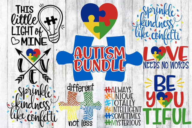 Autism Bundle - 8 Designs - Autism Awareness - SVG PNG EPS DXF SVG On the Beach Boutique