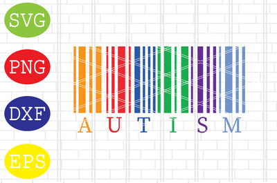 Autism Colorful Barcode Svg, Autism Puzzle Svg, Autism Love Svg, Png, Eps, Dxf Files SVG DigitalSvgFiles 