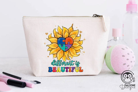 Autism Different Is Beautiful Sunflower PNG Sublimation Owlsome.Designs 