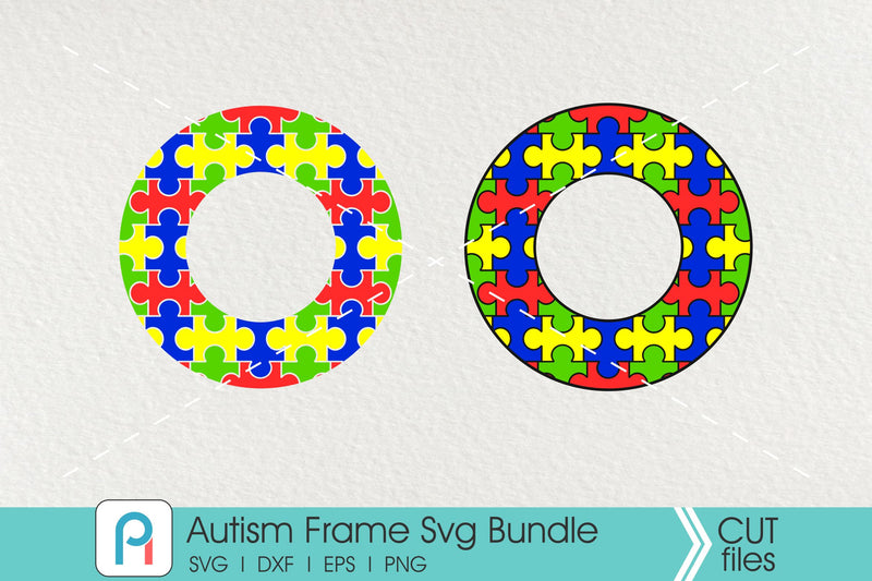 Autism Frame Svg, Autism Monogram Frame Svg, Autism Monogram - So Fontsy