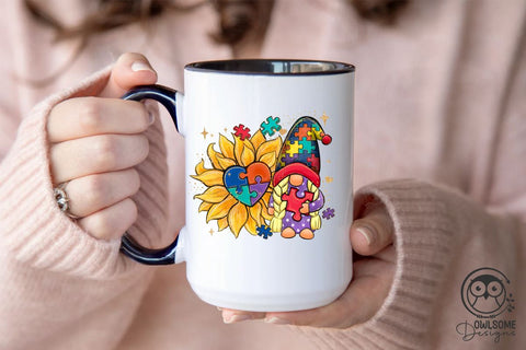 Autism Gnome Sunflower PNG Sublimation Sublimation Owlsome.Designs 