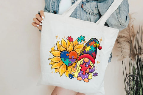 Autism Gnome Sunflower PNG Sublimation Sublimation Owlsome.Designs 