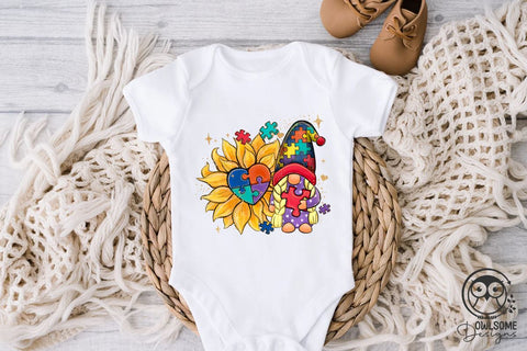 Autism Gnome Sunflower PNG Sublimation Sublimation Owlsome.Designs 