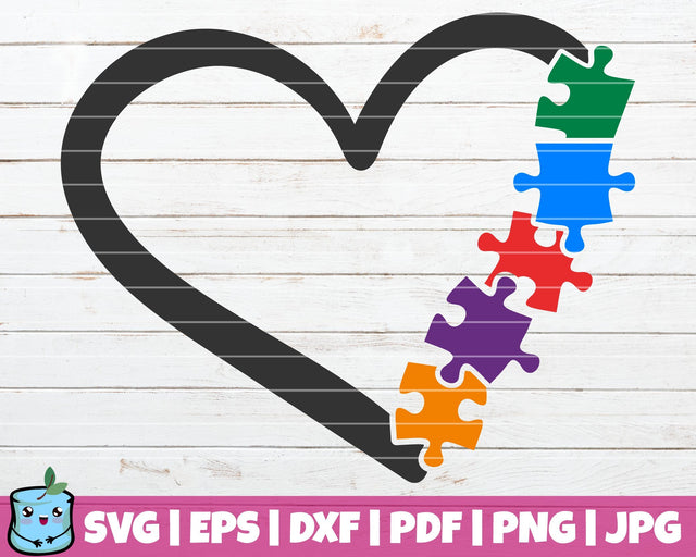 Autism Heart SVG MintyMarshmallows 