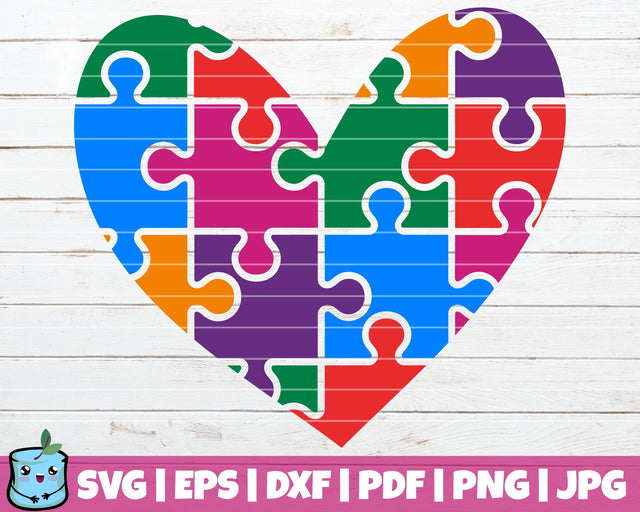 Autism Heart SVG MintyMarshmallows 