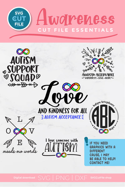 Autism infinity svg bundle - So Fontsy