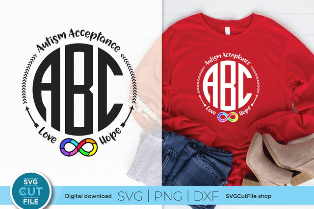 Autism infinity svg with monogram font SVG SVG Cut File 