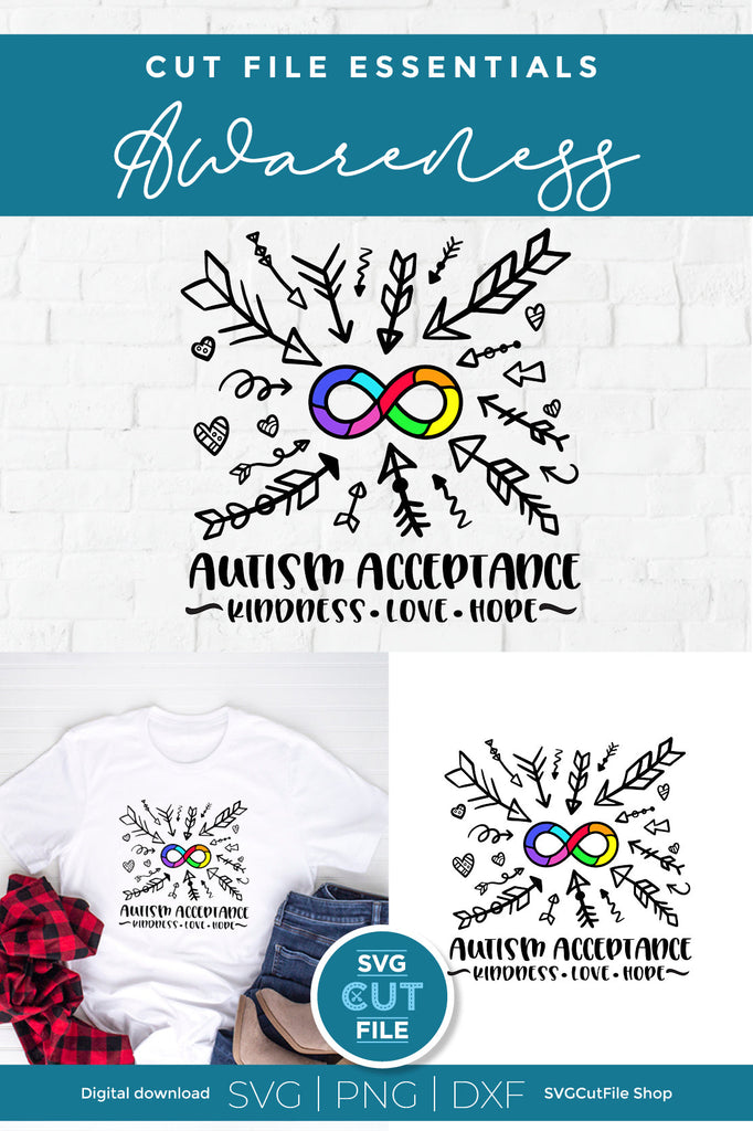 Autism infinity svg with rainbow infinity symbol - So Fontsy