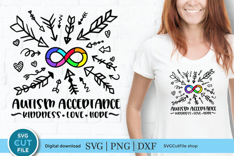 Autism infinity svg with rainbow infinity symbol SVG SVG Cut File 