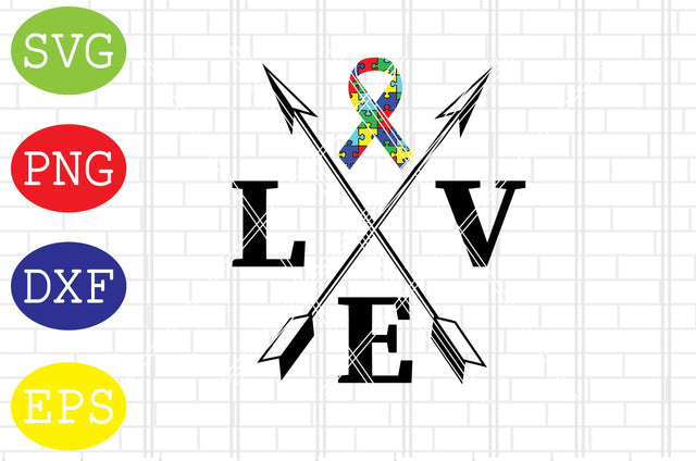 Autism Love Arrow Svg, Autism Puzzle Svg, Autism Love Svg, Png, Eps, Dxf Files SVG DigitalSvgFiles 