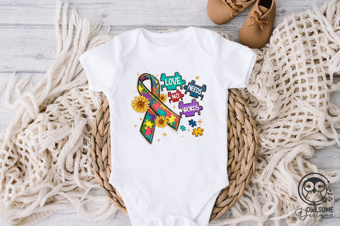 Autism Love Needs No Words Sublimation Owlsome.Designs 