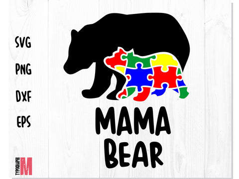 Autism Mama Bear | Autism SVG SVG CreativeStudioTM 