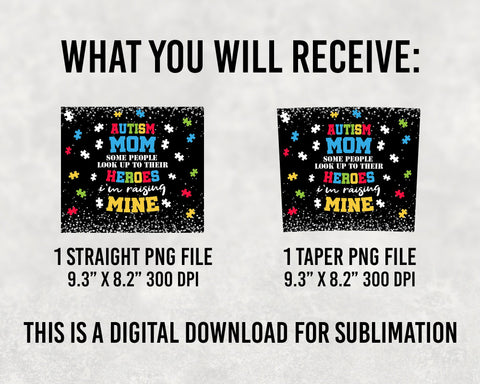 Autism mom tumbler wrap 20oz Skinny Tumbler Autism Wrap PNG, Autism Awareness, Tumbler Wrap Design, rainbow Tumbler Wrap, Awareness Tumbler Sublimation BOO-design 