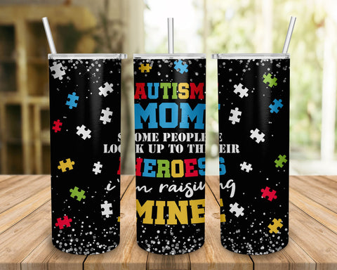 Autism mom tumbler wrap 20oz Skinny Tumbler Autism Wrap PNG, Autism Awareness, Tumbler Wrap Design, rainbow Tumbler Wrap, Awareness Tumbler Sublimation BOO-design 