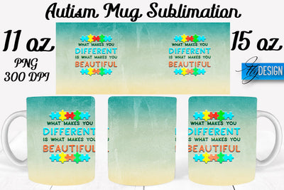 Autism Mug Quotes Sublimation | Coffee 11 Oz | 15 Oz Mug Sublimation Sublimation Fly Design 