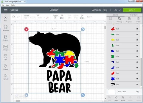 Autism Papa Bear | Autism SVG SVG CreativeStudioTM 